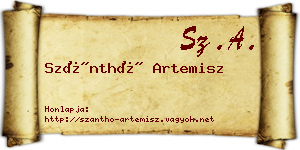 Szánthó Artemisz névjegykártya